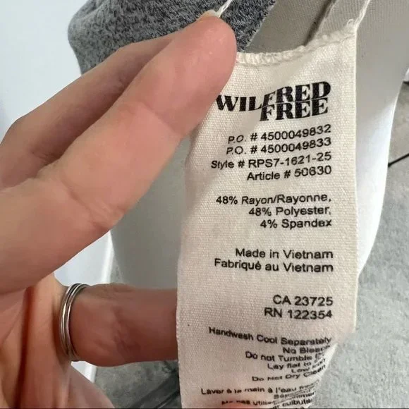 Aritzia Wilfred Free Burnette Racerback Swing Tank Light Grey - Picture 10 of 10